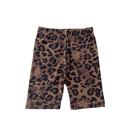 【即納】kitty "brown" leopard half leggings