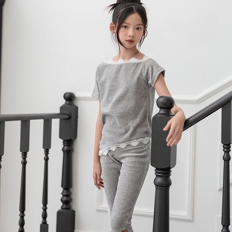 【予約】ZC lace velour tops