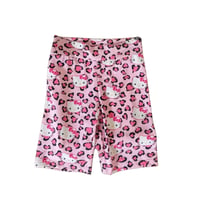 【即納】kitty "pink" leopard half leggings