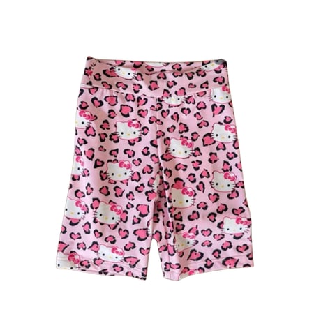 【即納】kitty "pink" leopard half leggings