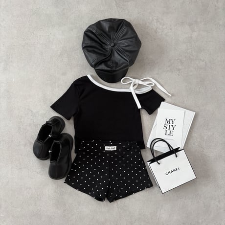 【即納】dot highwaist short pt
