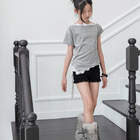 【予約】ZC velour shirring short pt