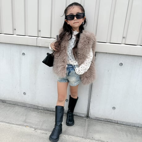 【即納】basiccolor fur vest