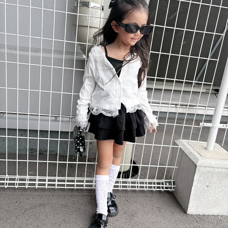 【即納】lace frill tops