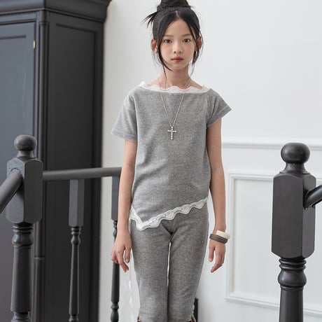 【予約】ZC lace velour tops