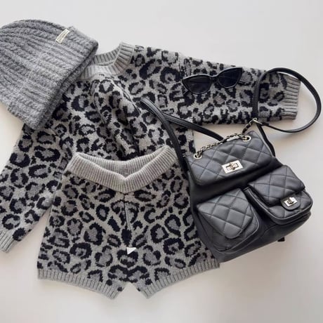 【予約】leopard knit setup