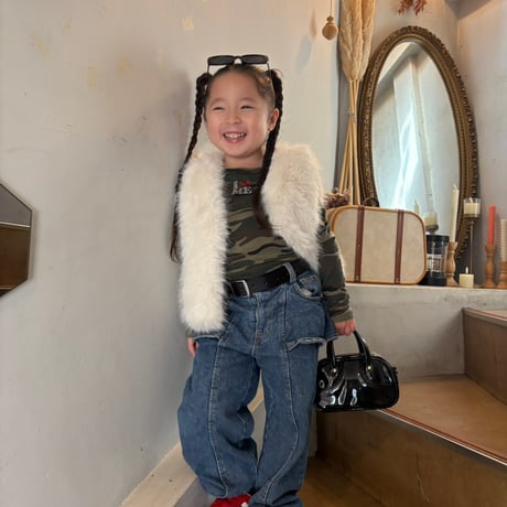 【即納】basiccolor fur vest