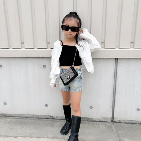 【即納】studs short denim pt