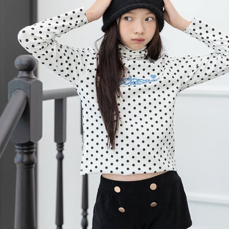 【予約】ZC dot highneck long tee