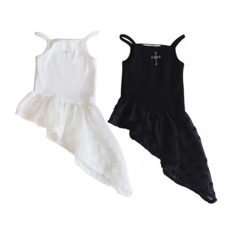 【即納】unbalance slip dress tops