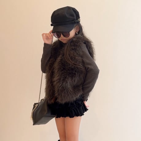 【即納】basiccolor fur vest