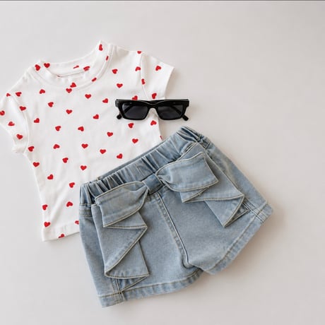 【即納】heart pattern tee