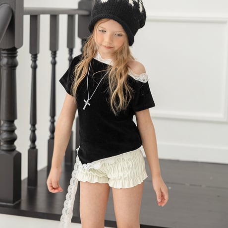 【予約】ZC lace velour tops