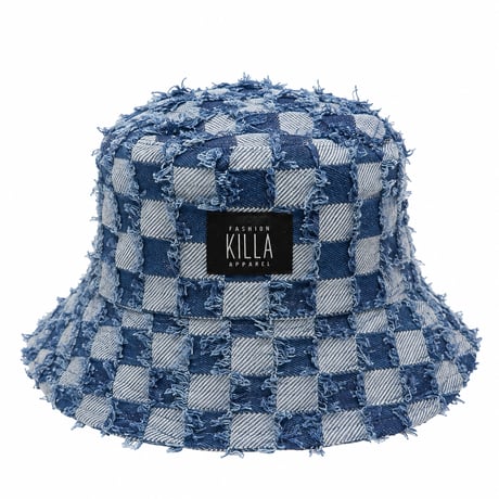 KILLA FRINGE PATCHWORK DENIM HAT