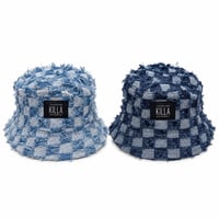 KILLA FRINGE PATCHWORK DENIM HAT