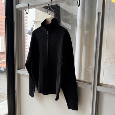 AURALEE　SUPER FINE WOOL RIB KNIT ZIP CARDIGAN