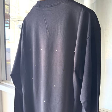 COMOLI　コットンカシミヤ エンブロイダリー長袖Tシャツ