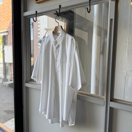 AURALEE　WASHED FINX TWILL BIG HALF SLEEVED SHIRT