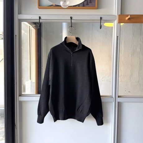 COMOLI　ウール ハーフジップニット