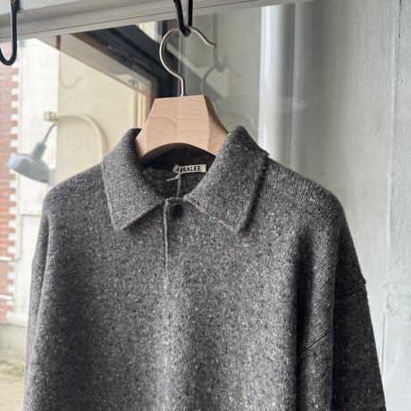AURALEE　CASHMERE NEP KNIT POLO