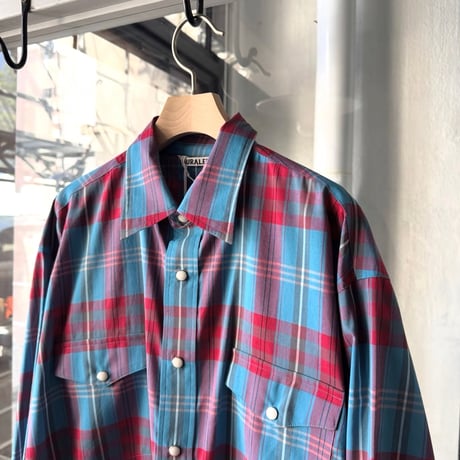 AURALEE　HIGH TWIST COTTON SILK CHECK SHIRT