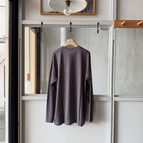 AURALEE　SOFT SMOOTH WOOL STRIPE JERSEY L/S TEE