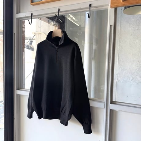 COMOLI　ウール ハーフジップニット