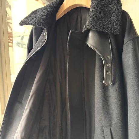 ssstein　  MOUTON COLLAR WOOL CASHMERE PADDED JACKET
