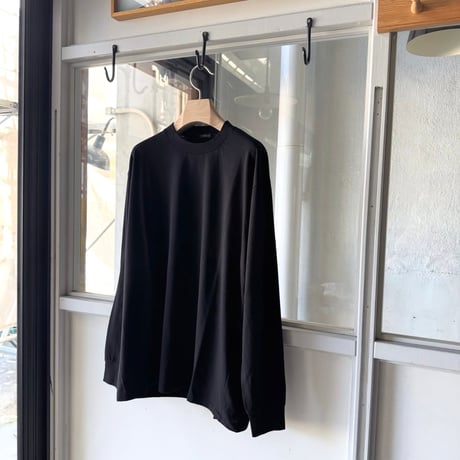 COMOLI　コットンカシミヤ エンブロイダリー長袖Tシャツ