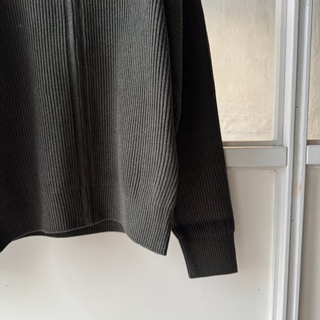 AURALEE　SUPER FINE WOOL RIB KNIT ZIP CARDIGAN