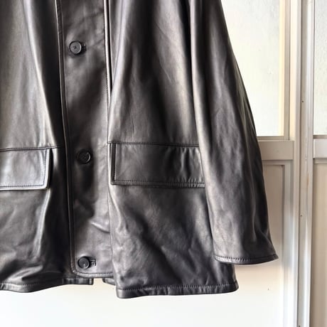 AURALEE　REVERSIBLE WOOL TWISTED TWILL / SHEEP LEATHER HALF COAT