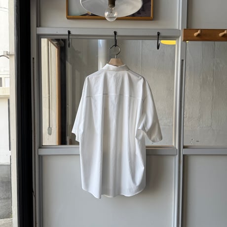 AURALEE　WASHED FINX TWILL BIG HALF SLEEVED SHIRT
