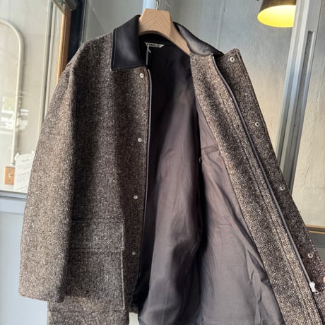 AURALEE　HOMESPUN TWEED ZIP BLOUSON