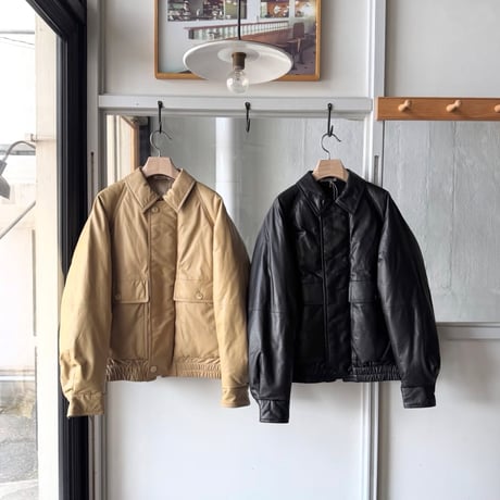 AURALEE　FINE CALF LEATHER DOWN BLOUSON