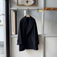 AURALEE　WOOL HERRINGBONE SHAWL COLLAR COAT