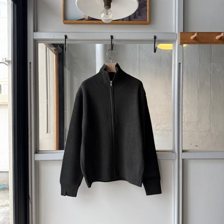 AURALEE　SUPER FINE WOOL RIB KNIT ZIP CARDIGAN
