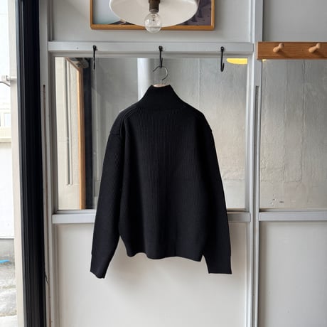 AURALEE　SUPER FINE WOOL RIB KNIT ZIP CARDIGAN