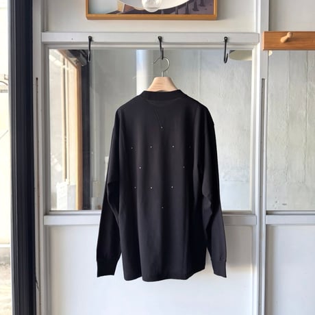 COMOLI　コットンカシミヤ エンブロイダリー長袖Tシャツ