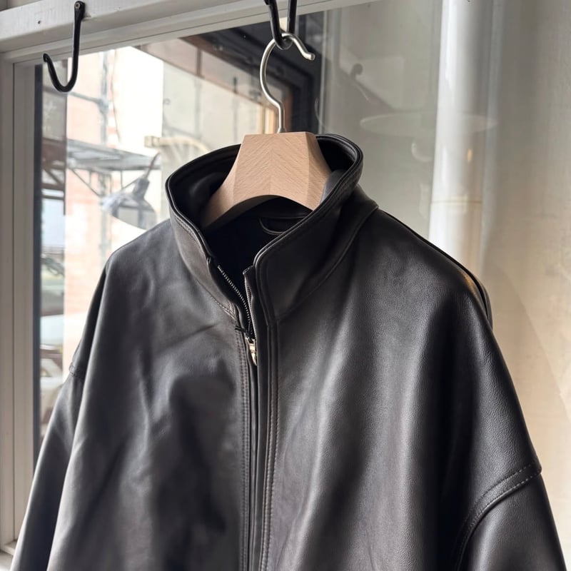 ssstein SHEEP LEATHER STAND COLLAR JACKET | L