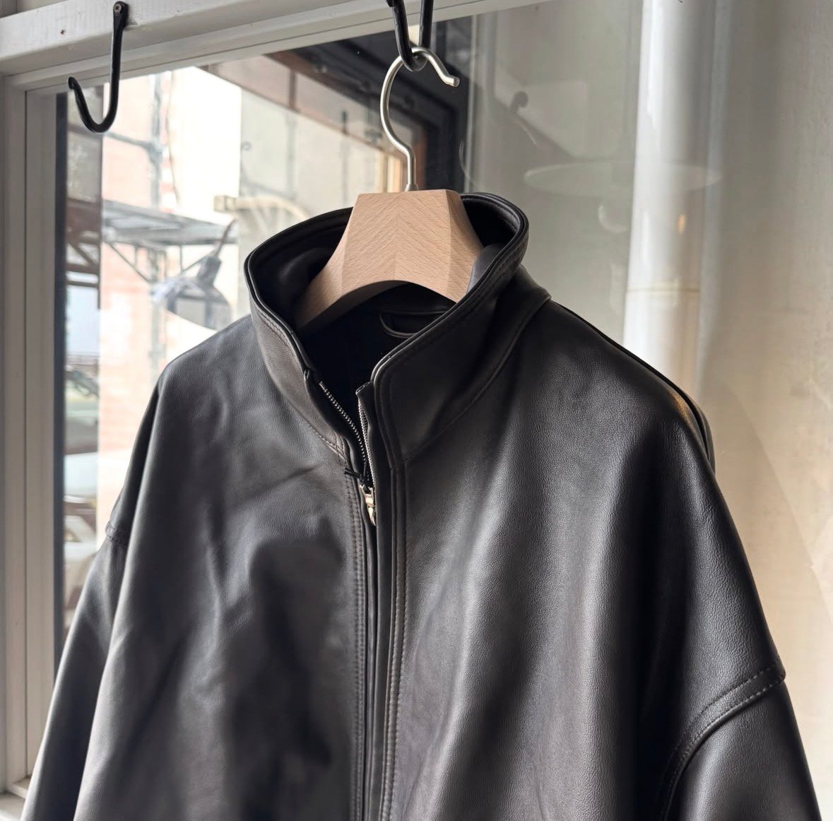 ssstein SHEEP LEATHER STAND COLLAR JACKET | L