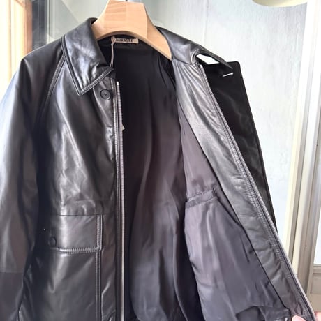 AURALEE　FINE CALF LEATHER DOWN BLOUSON