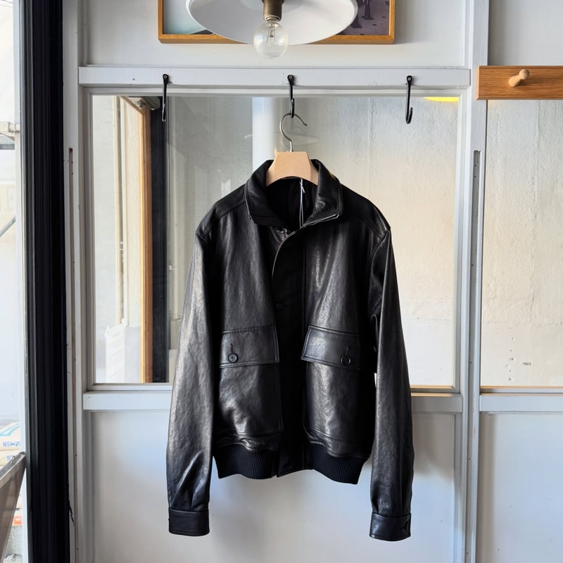 AURALEE TEXTURED LAMB LEATHER BLOUSON | Less H
