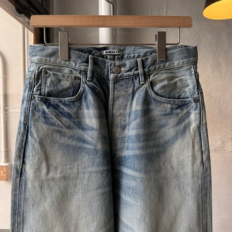 AURALEE　SELVEDGE FADED HEAVY DENIM WIDE PANTS