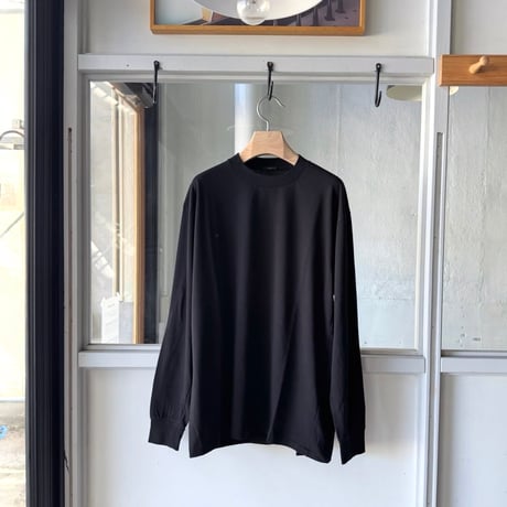 COMOLI　コットンカシミヤ エンブロイダリー長袖Tシャツ