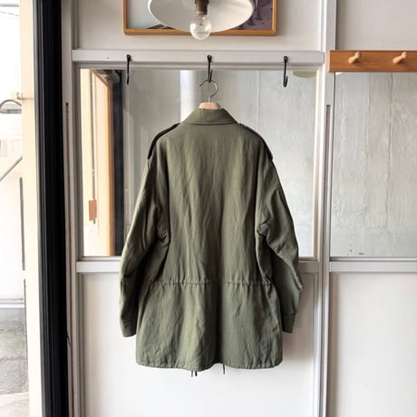 AURALEE　BRUSHED SILK LINEN SATIN PADDED MILITARY BLOUSON