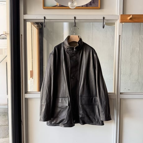 AURALEE　REVERSIBLE WOOL TWISTED TWILL / SHEEP LEATHER HALF COAT