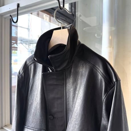 AURALEE　TEXTURED LAMB LEATHER BLOUSON