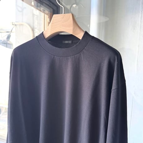COMOLI　コットンカシミヤ エンブロイダリー長袖Tシャツ