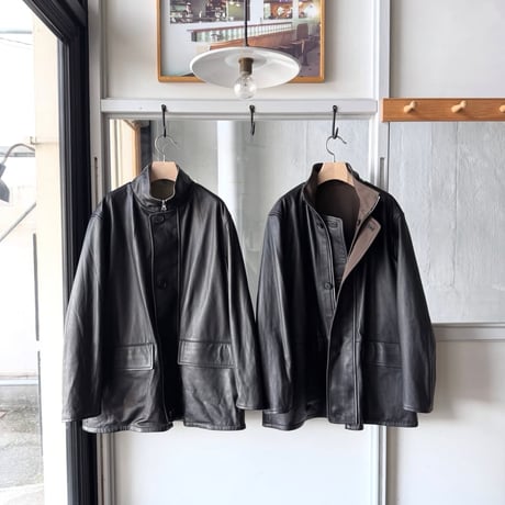 AURALEE　REVERSIBLE WOOL TWISTED TWILL / SHEEP LEATHER HALF COAT