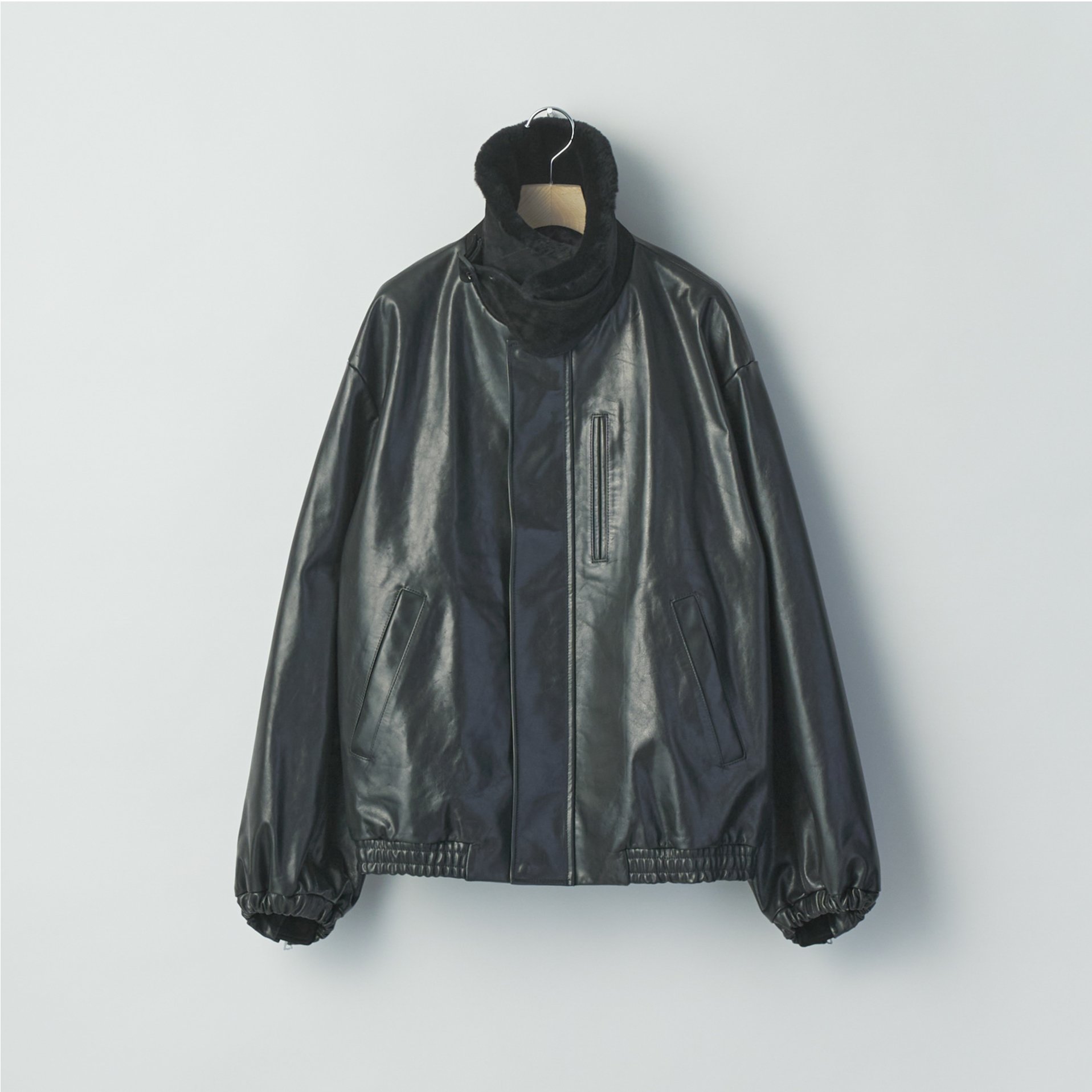 ssstein MOUTON COLLAR CALF ZIP JACKET | Less